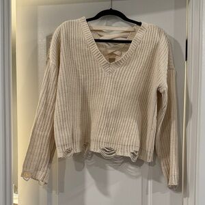 Planet Gold Cream Knit Sweater